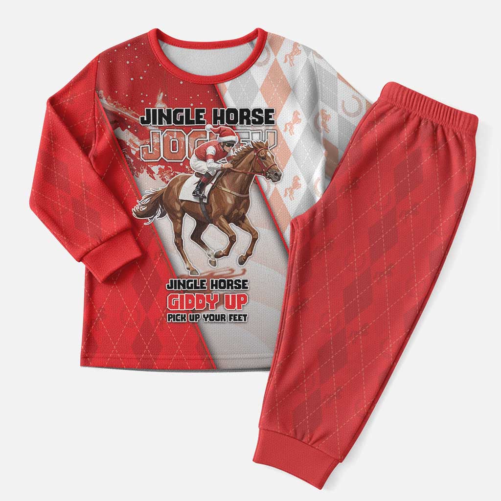 Horse Racing Christmas Pajama Set Giddy Up Pick Up Your Feet - Wonder Print Shop