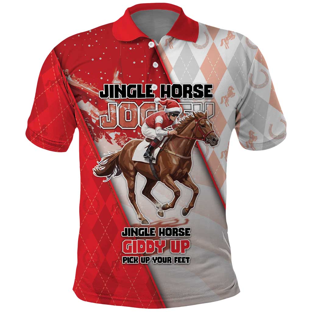 Horse Racing Christmas Polo Shirt Giddy Up Pick Up Your Feet - Wonder Print Shop