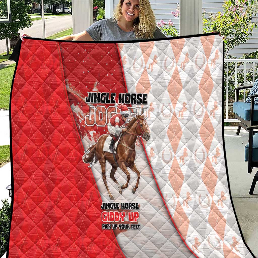 Horse Racing Christmas Quilt Giddy Up Pick Up Your Feet - Wonder Print Shop