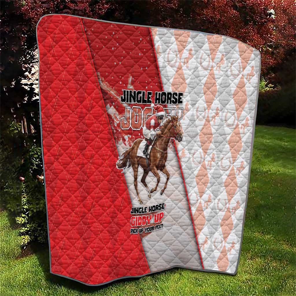 Horse Racing Christmas Quilt Giddy Up Pick Up Your Feet - Wonder Print Shop
