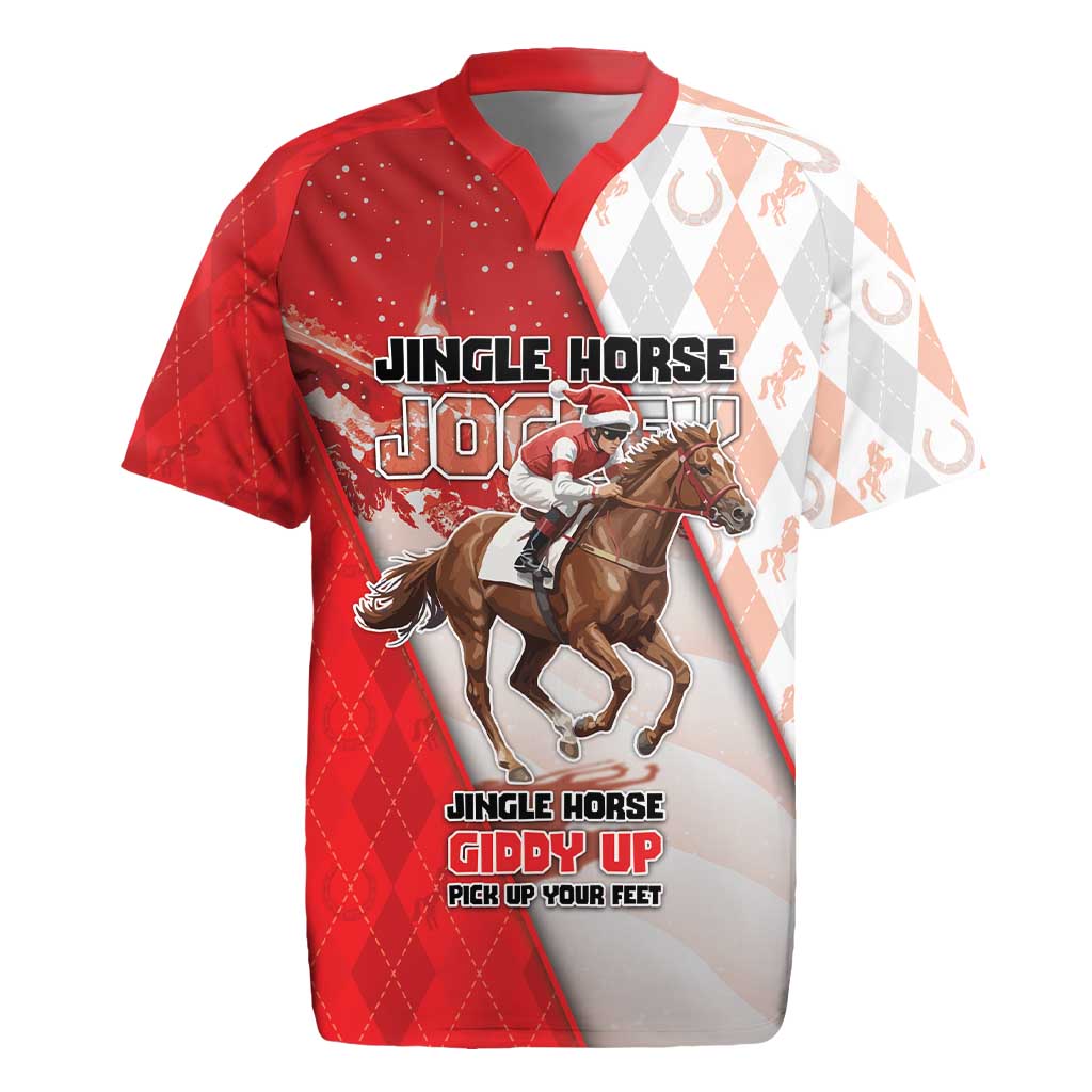 Horse Racing Christmas Rugby Jersey Giddy Up Pick Up Your Feet - Wonder Print Shop