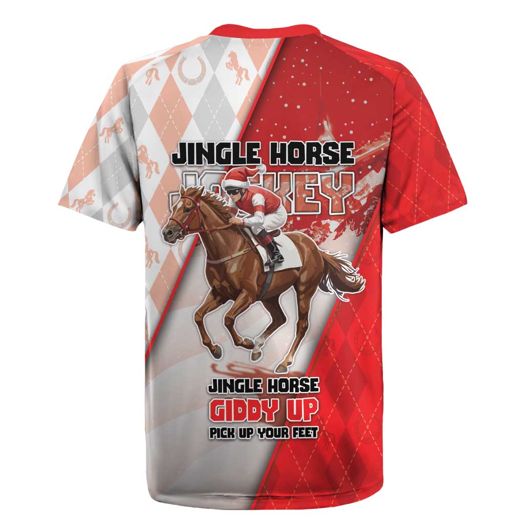 Horse Racing Christmas Rugby Jersey Giddy Up Pick Up Your Feet - Wonder Print Shop