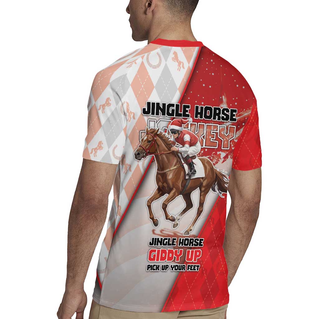 Horse Racing Christmas Rugby Jersey Giddy Up Pick Up Your Feet - Wonder Print Shop