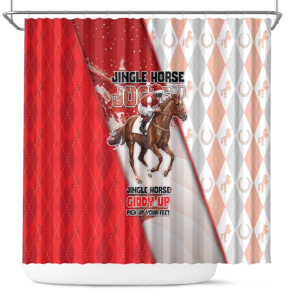 Horse Racing Christmas Shower Curtain Giddy Up Pick Up Your Feet - Wonder Print Shop