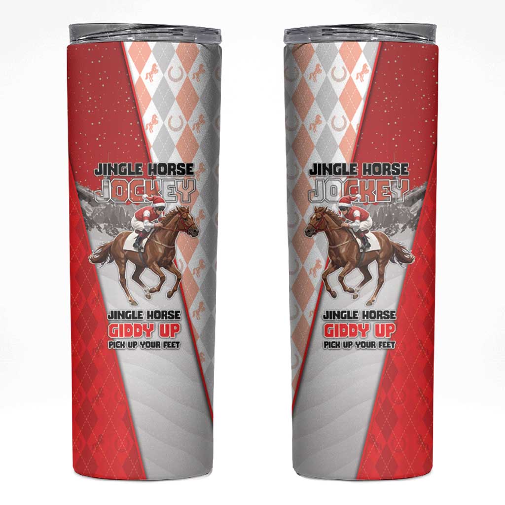 Horse Racing Christmas Skinny Tumbler Giddy Up Pick Up Your Feet - Wonder Print Shop