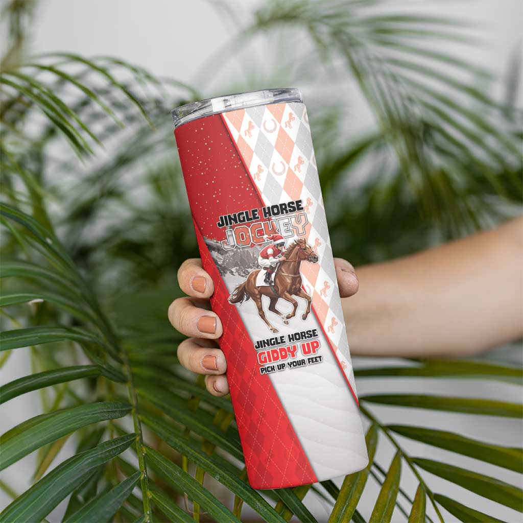 Horse Racing Christmas Skinny Tumbler Giddy Up Pick Up Your Feet - Wonder Print Shop