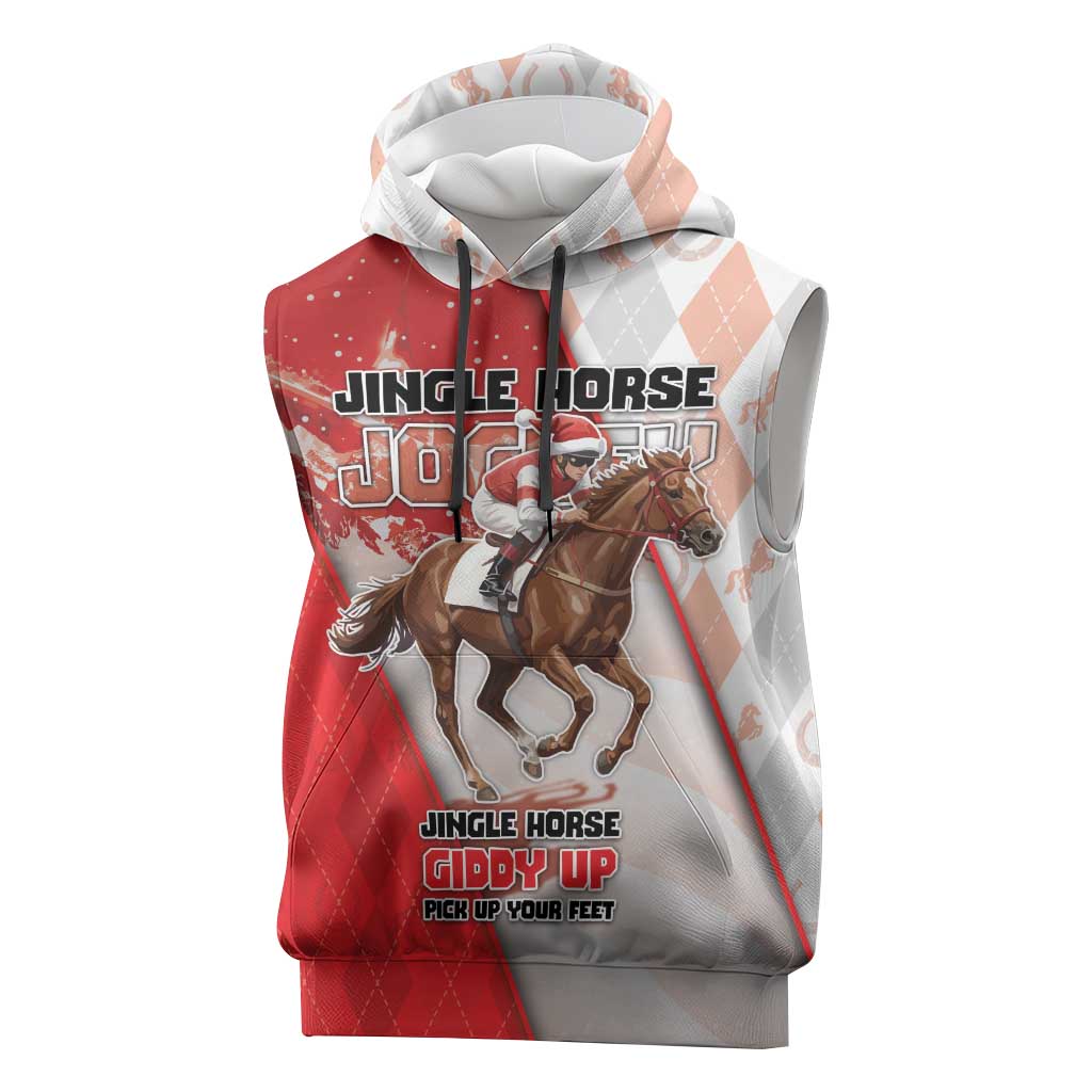 Horse Racing Christmas Sleeveless Hoodie Giddy Up Pick Up Your Feet - Wonder Print Shop