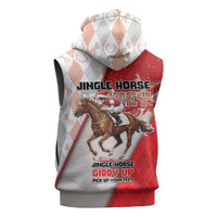 Horse Racing Christmas Sleeveless Zip Hoodie Giddy Up Pick Up Your Feet - Wonder Print Shop
