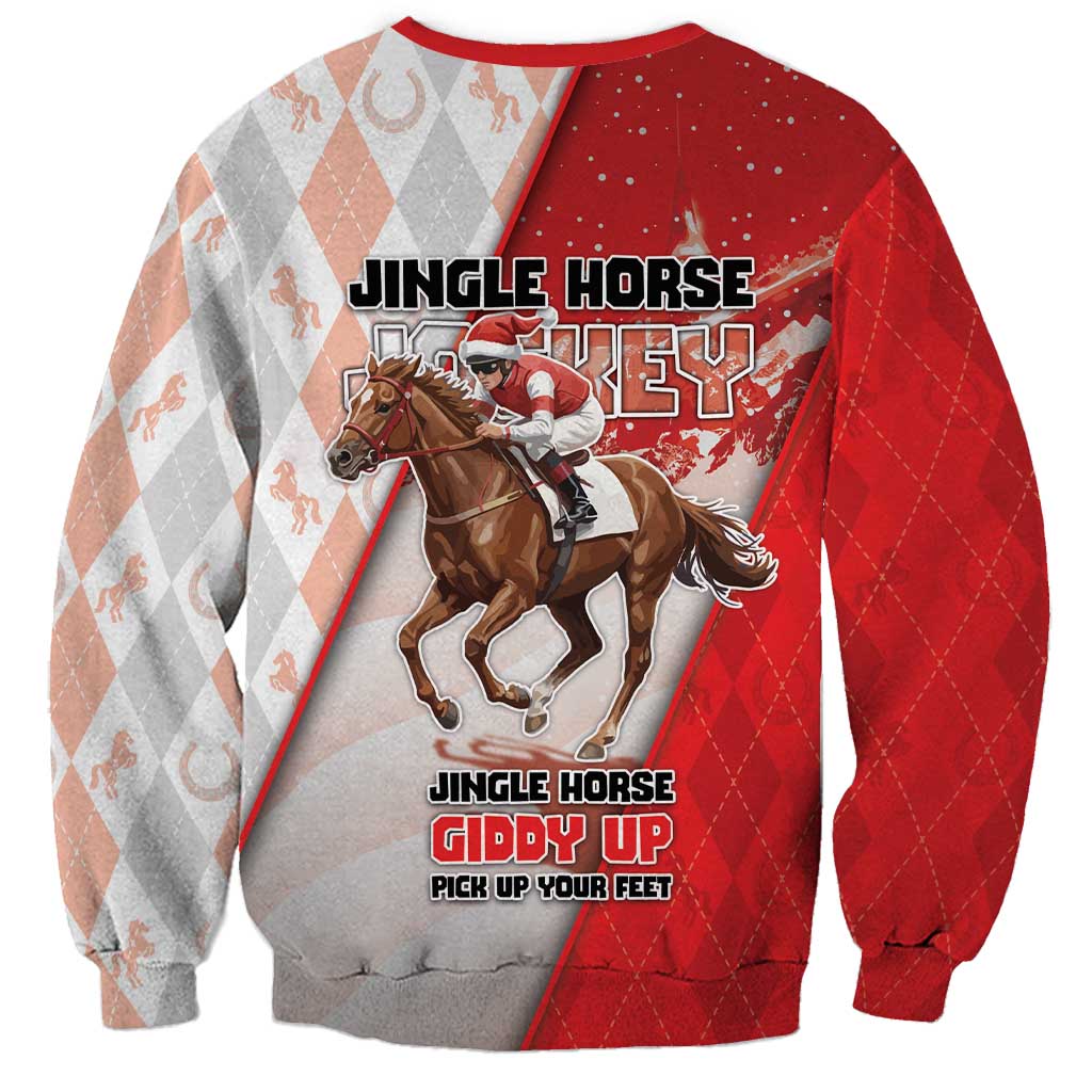 Horse Racing Christmas Sweatshirt Giddy Up Pick Up Your Feet - Wonder Print Shop