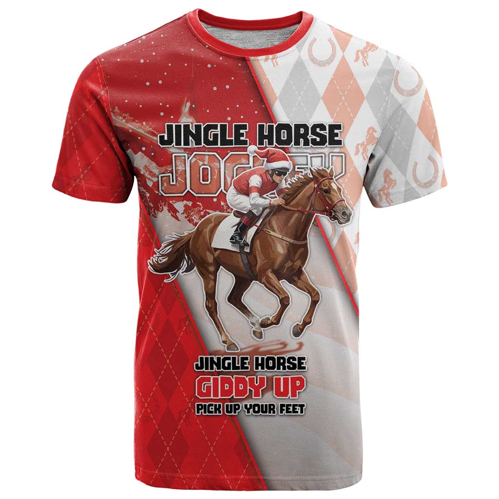 Horse Racing Christmas T Shirt Giddy Up Pick Up Your Feet - Wonder Print Shop