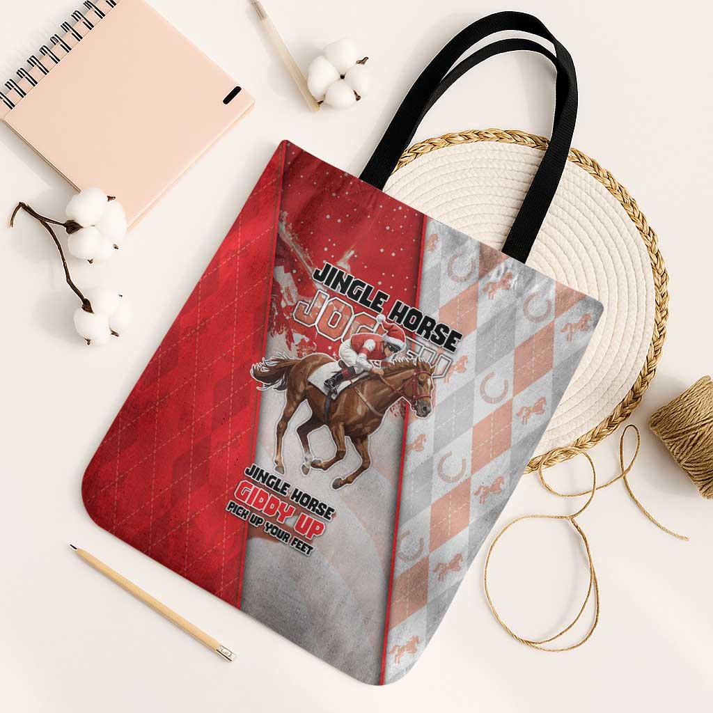 Horse Racing Christmas Tote Bag Giddy Up Pick Up Your Feet - Wonder Print Shop