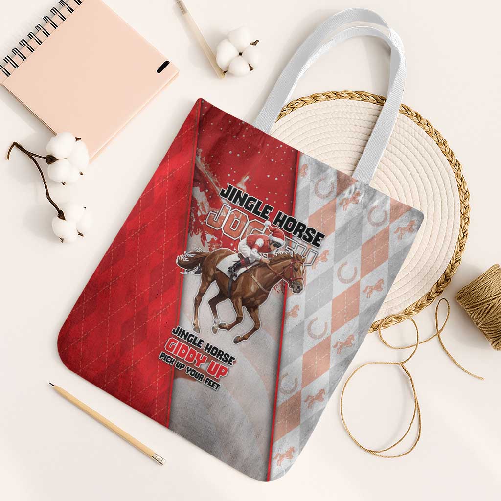 Horse Racing Christmas Tote Bag Giddy Up Pick Up Your Feet - Wonder Print Shop