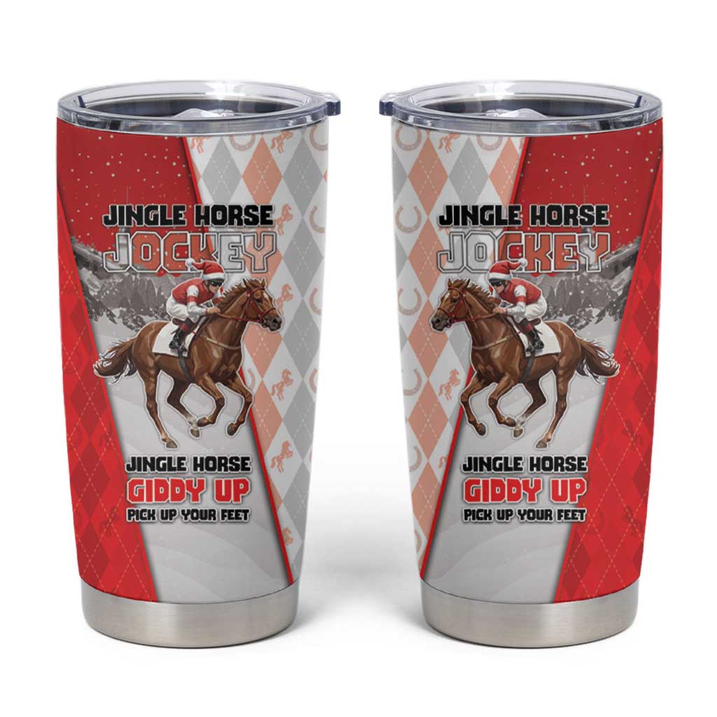 Horse Racing Christmas Tumbler Cup Giddy Up Pick Up Your Feet - Wonder Print Shop