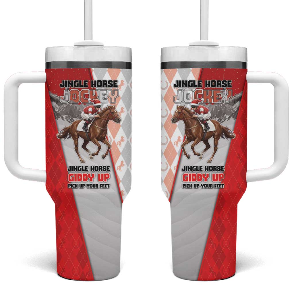 Horse Racing Christmas Tumbler With Handle Giddy Up Pick Up Your Feet - Wonder Print Shop