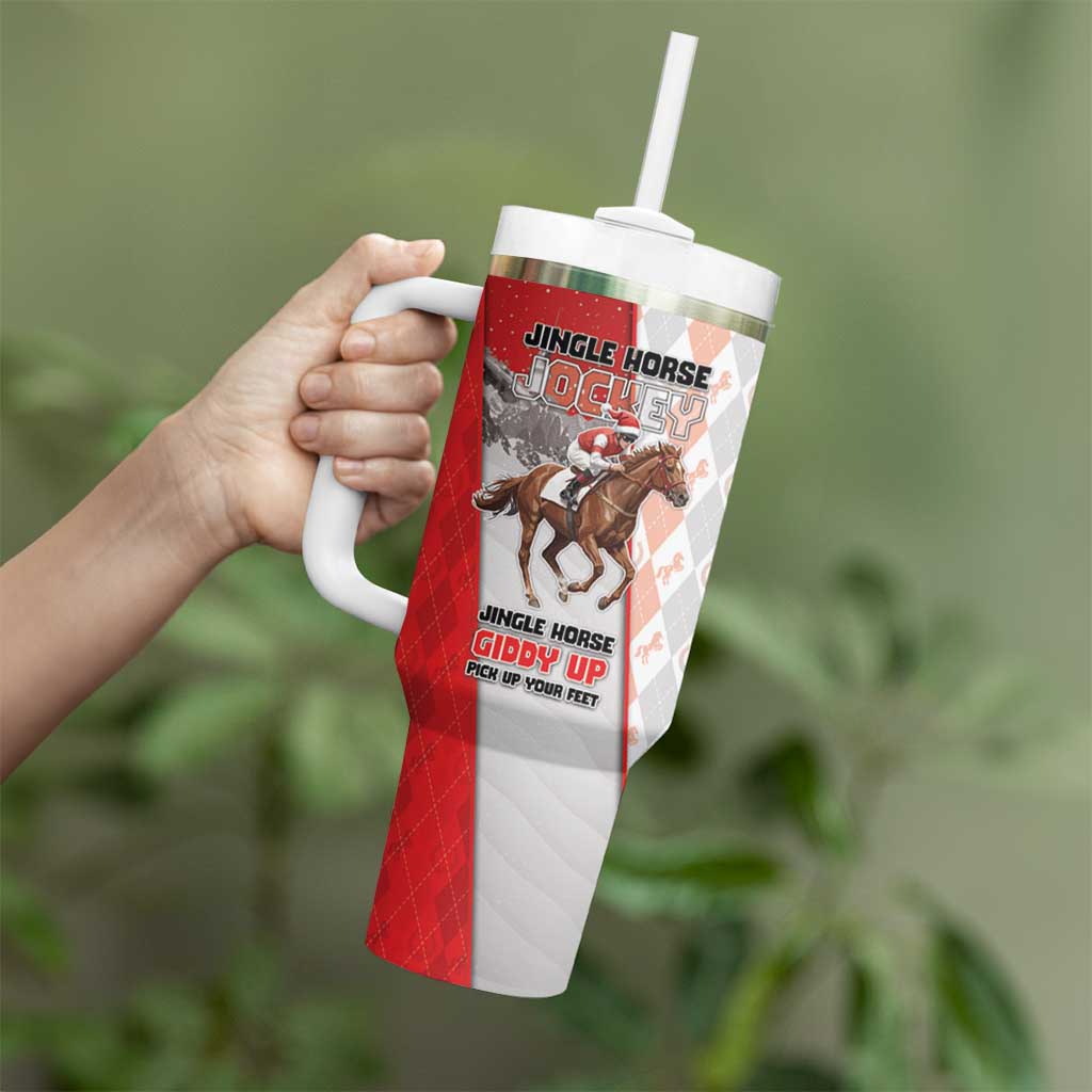 Horse Racing Christmas Tumbler With Handle Giddy Up Pick Up Your Feet - Wonder Print Shop