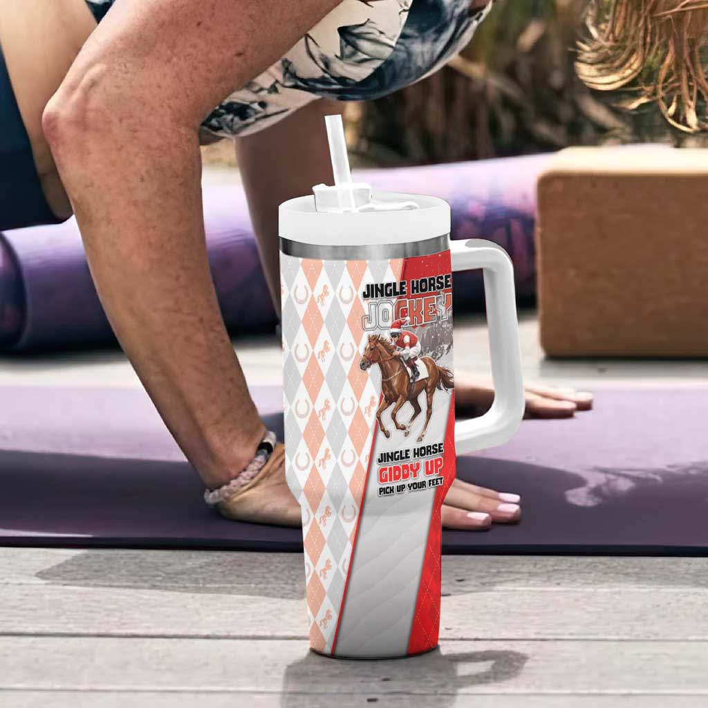 Horse Racing Christmas Tumbler With Handle Giddy Up Pick Up Your Feet - Wonder Print Shop