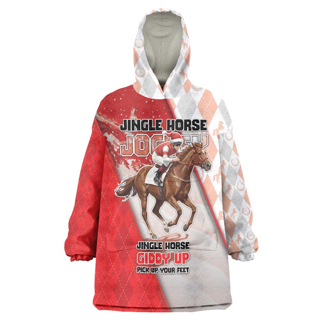 Horse Racing Christmas Wearable Blanket Hoodie Giddy Up Pick Up Your Feet - Wonder Print Shop