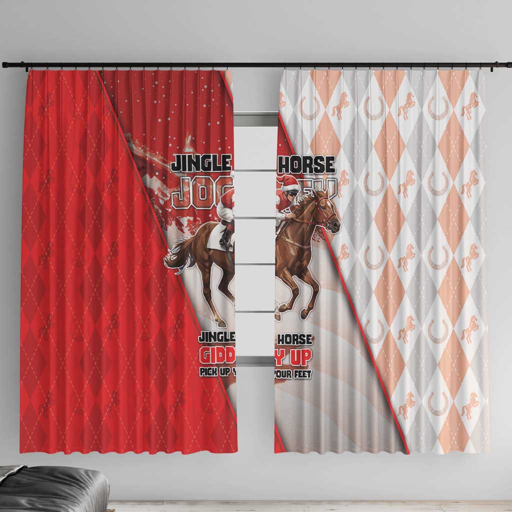 Horse Racing Christmas Window Curtain Giddy Up Pick Up Your Feet - Wonder Print Shop