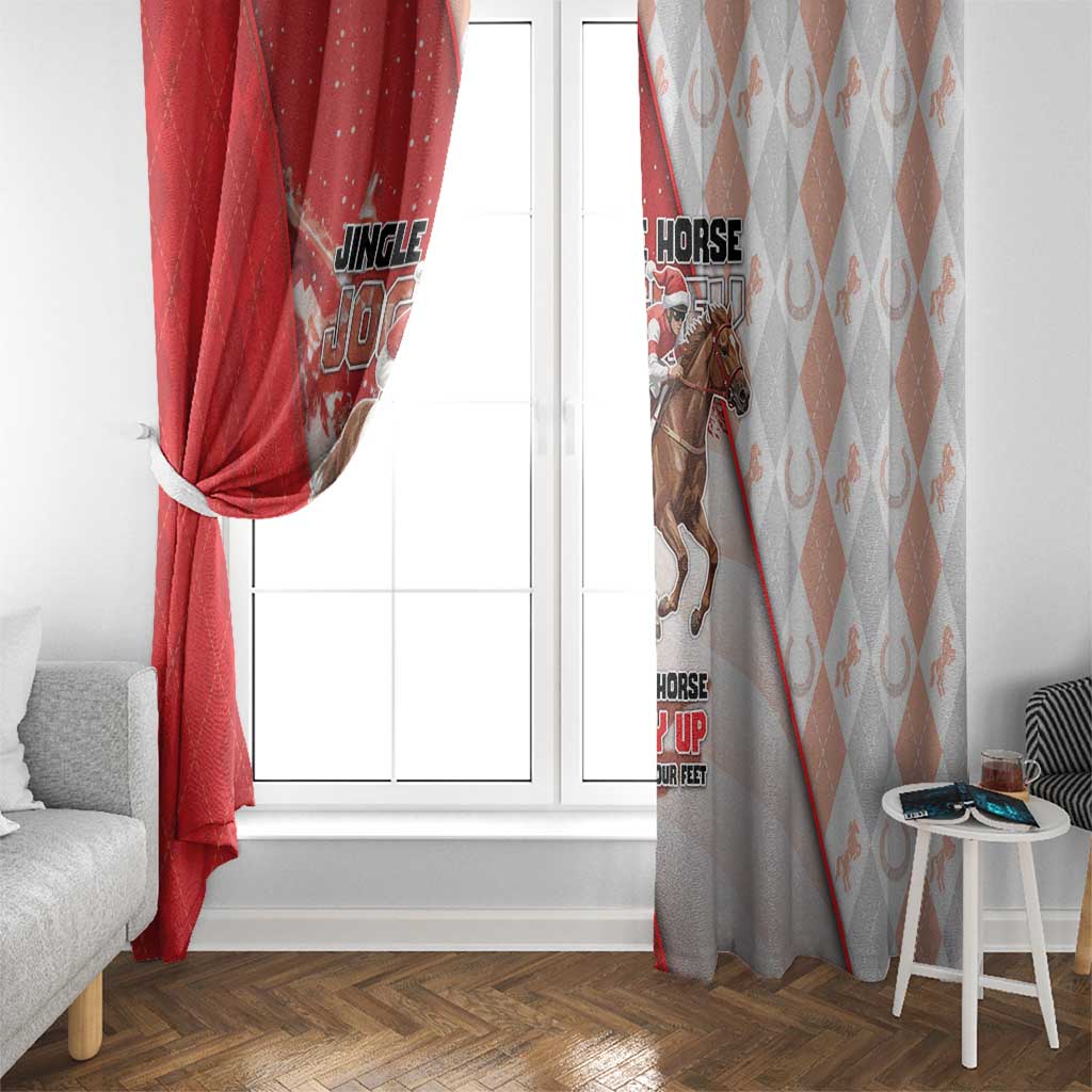 Horse Racing Christmas Window Curtain Giddy Up Pick Up Your Feet - Wonder Print Shop