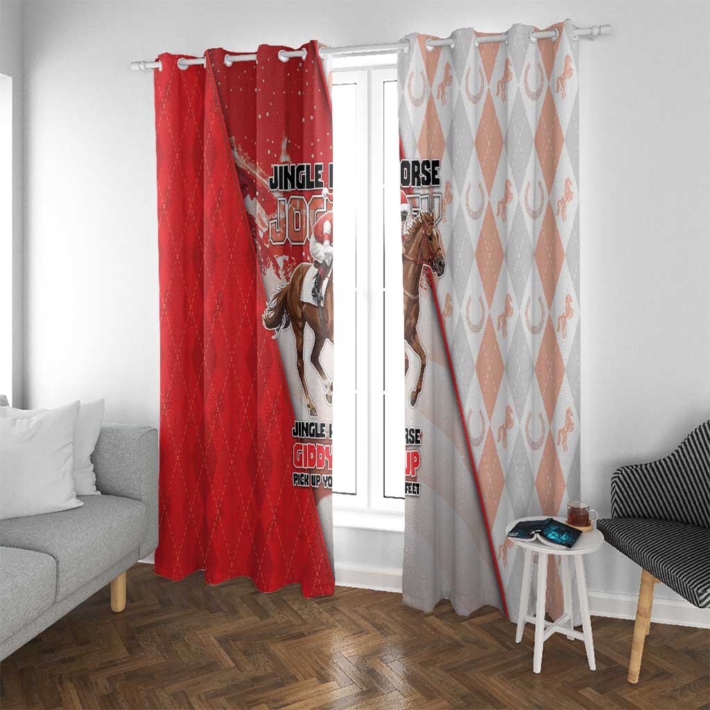 Horse Racing Christmas Window Curtain Giddy Up Pick Up Your Feet - Wonder Print Shop