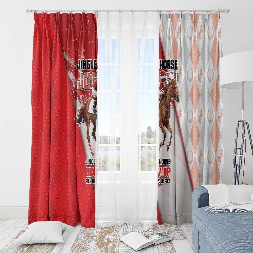Horse Racing Christmas Window Curtain Giddy Up Pick Up Your Feet - Wonder Print Shop