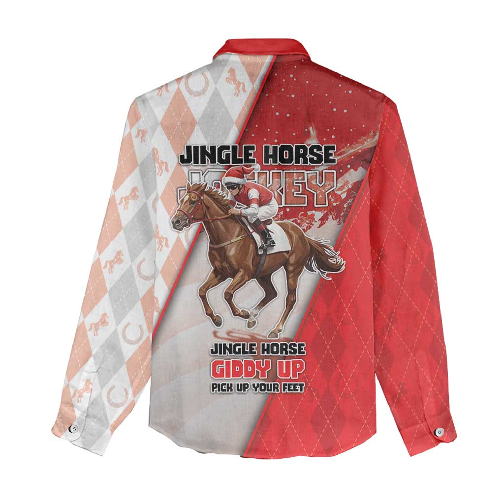 Horse Racing Christmas Women Casual Shirt Giddy Up Pick Up Your Feet - Wonder Print Shop