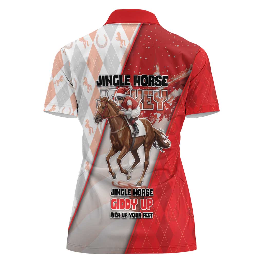 Horse Racing Christmas Women Polo Shirt Giddy Up Pick Up Your Feet - Wonder Print Shop