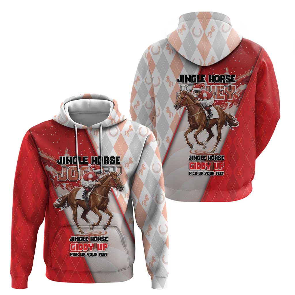 Horse Racing Christmas Zip Hoodie Giddy Up Pick Up Your Feet - Wonder Print Shop