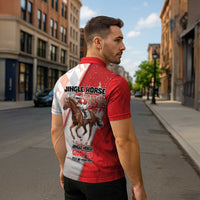 Horse Racing Christmas Zipper Polo Shirt Giddy Up Pick Up Your Feet - Wonder Print Shop