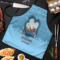 Santa Claus Is Kayaking To Town Apron Merry Christmas - Wonder Print Shop