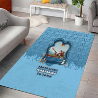 Santa Claus Is Kayaking To Town Area Rug Merry Christmas - Wonder Print Shop