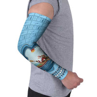 Santa Claus Is Kayaking To Town Arm Sleeves Merry Christmas - Wonder Print Shop