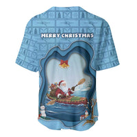 Santa Claus Is Kayaking To Town Baseball Jersey Merry Christmas - Wonder Print Shop