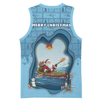 Santa Claus Is Kayaking To Town Basketball Jersey Merry Christmas - Wonder Print Shop
