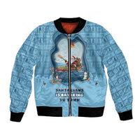 Santa Claus Is Kayaking To Town Bomber Jacket Merry Christmas - Wonder Print Shop