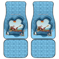 Santa Claus Is Kayaking To Town Car Mats Merry Christmas - Wonder Print Shop