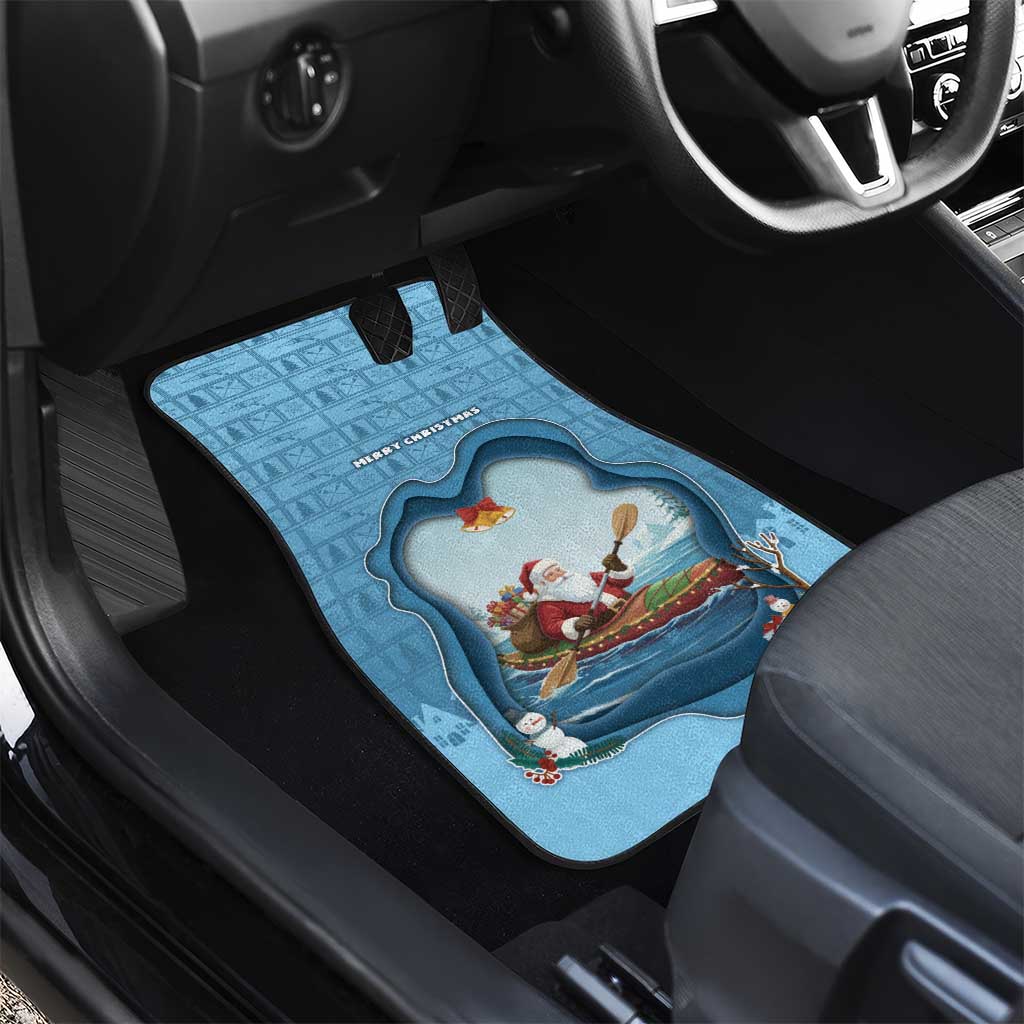 Santa Claus Is Kayaking To Town Car Mats Merry Christmas - Wonder Print Shop