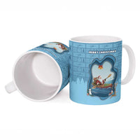 Santa Claus Is Kayaking To Town Ceramic Mug Merry Christmas - Wonder Print Shop