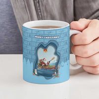 Santa Claus Is Kayaking To Town Ceramic Mug Merry Christmas - Wonder Print Shop