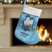 Santa Claus Is Kayaking To Town Christmas Stocking Merry Christmas - Wonder Print Shop
