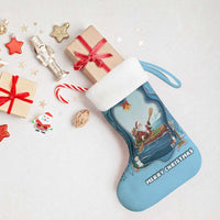 Santa Claus Is Kayaking To Town Christmas Stocking Merry Christmas - Wonder Print Shop