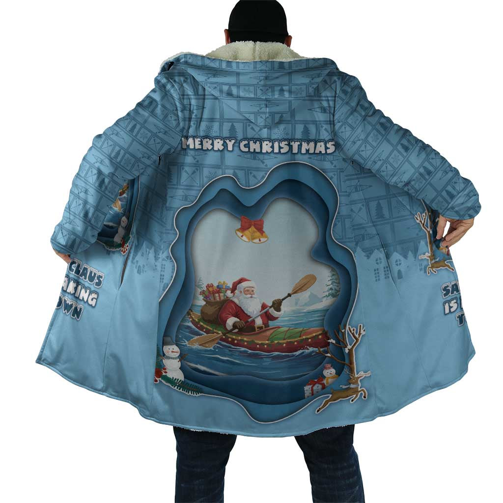 Santa Claus Is Kayaking To Town Cloak Merry Christmas - Wonder Print Shop