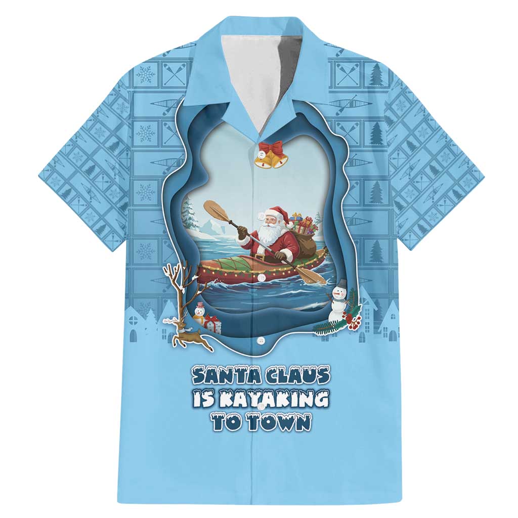 Santa Claus Is Kayaking To Town Family Matching Mermaid Dress and Hawaiian Shirt Merry Christmas - Wonder Print Shop