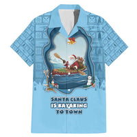 Santa Claus Is Kayaking To Town Family Matching Mermaid Dress and Hawaiian Shirt Merry Christmas - Wonder Print Shop