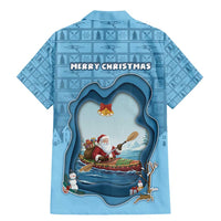 Santa Claus Is Kayaking To Town Family Matching Mermaid Dress and Hawaiian Shirt Merry Christmas - Wonder Print Shop