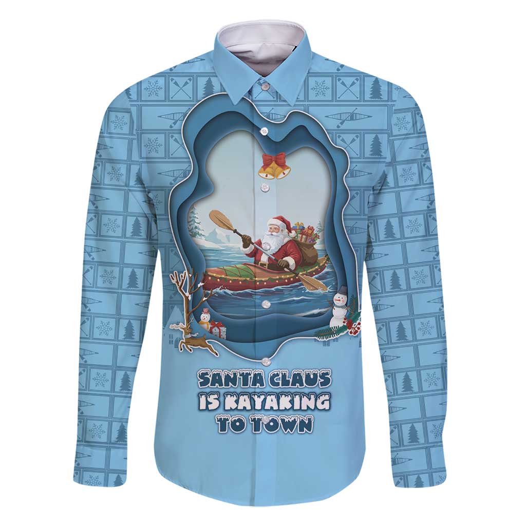 Santa Claus Is Kayaking To Town Family Matching Mermaid Dress and Hawaiian Shirt Merry Christmas - Wonder Print Shop