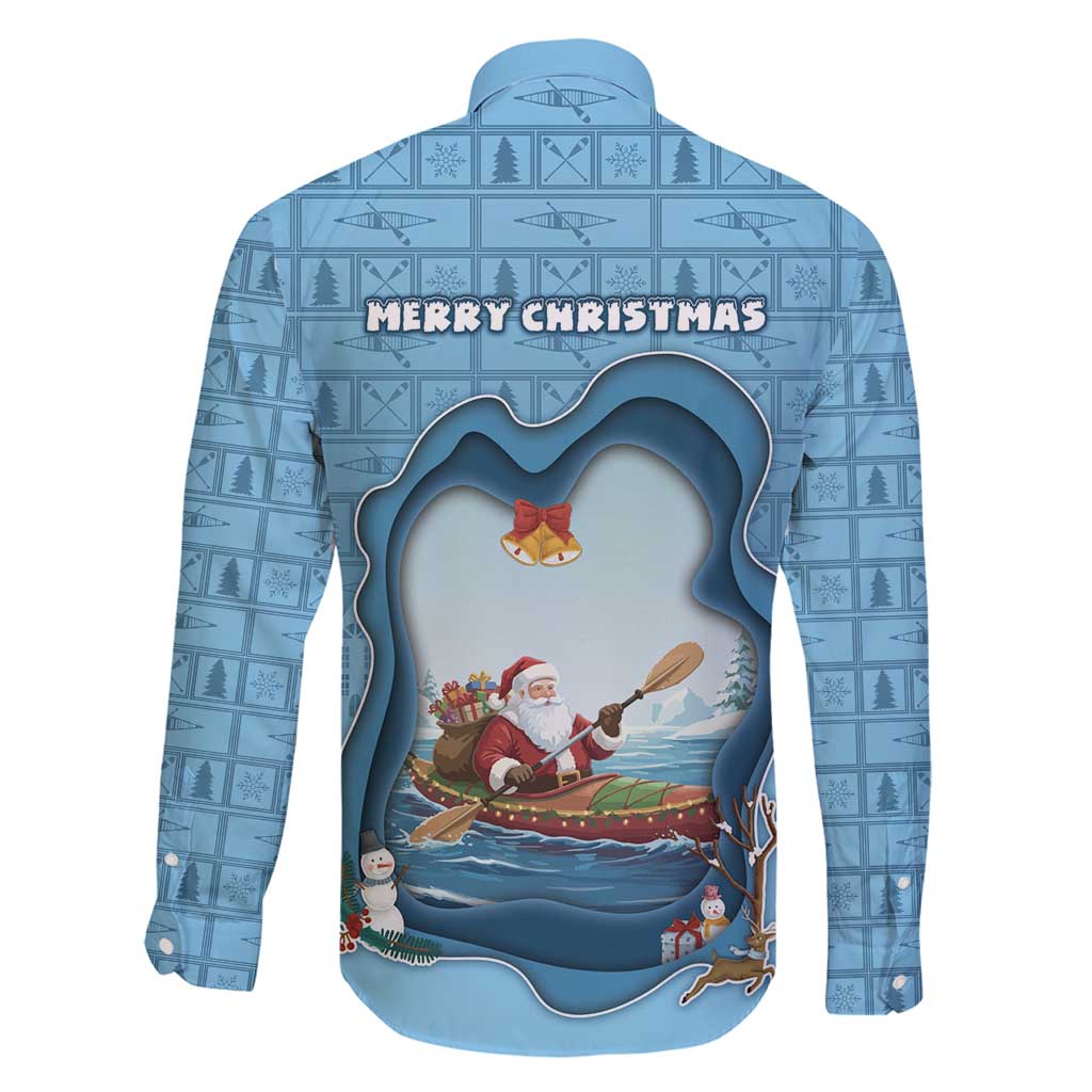Santa Claus Is Kayaking To Town Family Matching Mermaid Dress and Hawaiian Shirt Merry Christmas - Wonder Print Shop