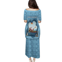 Santa Claus Is Kayaking To Town Family Matching Puletasi and Hawaiian Shirt Merry Christmas - Wonder Print Shop