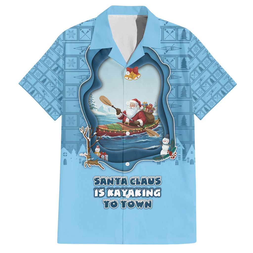 Santa Claus Is Kayaking To Town Family Matching Summer Maxi Dress and Hawaiian Shirt Merry Christmas - Wonder Print Shop