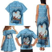 Santa Claus Is Kayaking To Town Family Matching Tank Maxi Dress and Hawaiian Shirt Merry Christmas - Wonder Print Shop